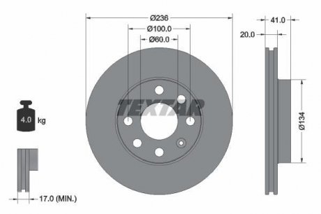 Тормозной диск PRO TEXTAR 92029603 (фото 1)