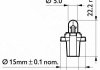Лампа розжарювання BAX8,3/1,35 Black 12V 1.2W (вир-во) PHILIPS 12597CP (фото 2)