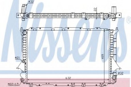 Радіатор охолодження AUDI 100 (C4) (90-) 2.8 i (вир-во) NISSENS 60458 (фото 1)