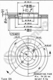 Тормозной диск BREMBO 09.8695.14 (фото 1)