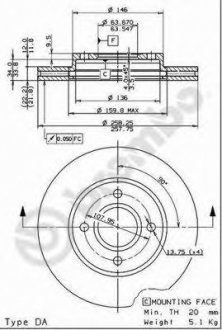 Тормозной диск BREMBO 09.7806.14 (фото 1)