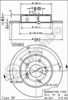 Тормозной диск BREMBO 08.8065.14 (фото 1)