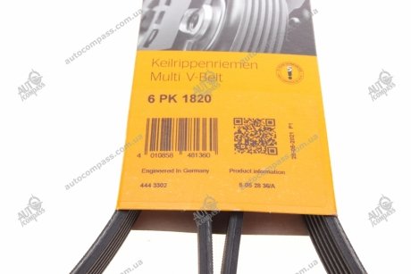 Пас привідний з довжиною кола понад 180см, але не більш як 240см Contitech 6PK1820