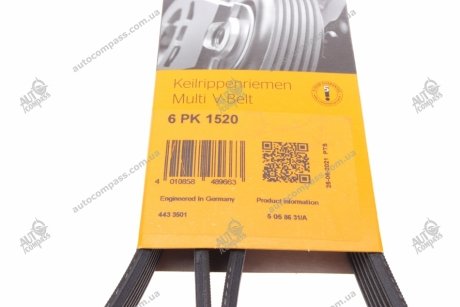 Пас привідний з довжиною кола понад 60см, але не більш як 180см Contitech 6PK1520