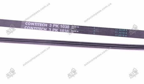 Ремінь генератора Kangoo 1.4i 98> Contitech 3PK1038