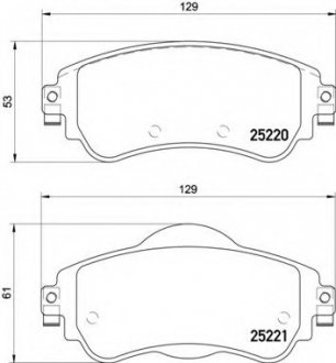 Гальмівні колодки дискові BREMBO P61105 (фото 1)