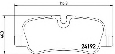 Колодка гальм. диск. LAND ROVER задн. (вир-во) BREMBO P44013 (фото 1)