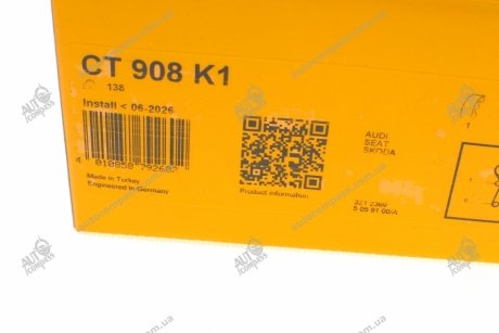 Комплект ГРМ Audi A4, Seat Leon, Toledo, Skoda Octavia, VW Caddy, Golf, Jetta Contitech CT908K1