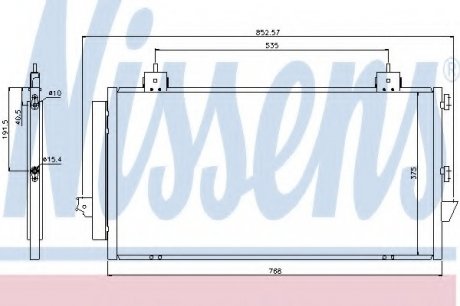 Конденсатор кондиціонера TOYOTA RAV 4 II (00-) (вир-во) NISSENS 94741 (фото 1)