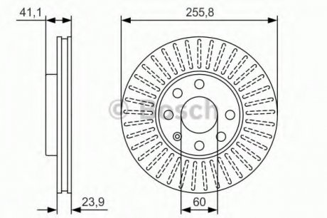 Тормозной диск задний OPEL Astra G, H Bosch 0986479R76 (фото 1)