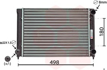 Радіатор охолодження двигуна GOLF2/JETTA/SCIR 1.5/1.6 Van Wezel 58002040 (фото 1)