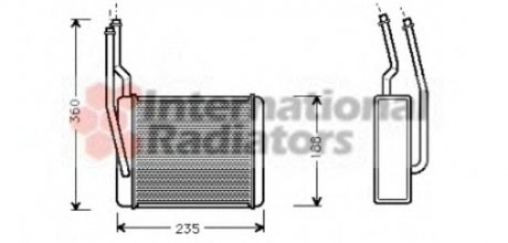 Радиатор опалювача fd focus/transit lhd 98- Van Wezel 18006272 (фото 1)