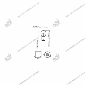 Автолампа 21W PHILIPS 12088CP