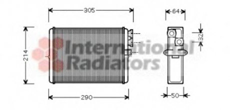 Радіатор обігрівача HEATER S60/XC70/V70/S80 Van Wezel 59006110 (фото 1)