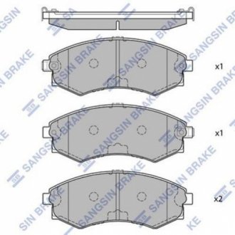 Комплект гальмівних колодок з 4 шт. дисків Sangsin SP1054-F (фото 1)