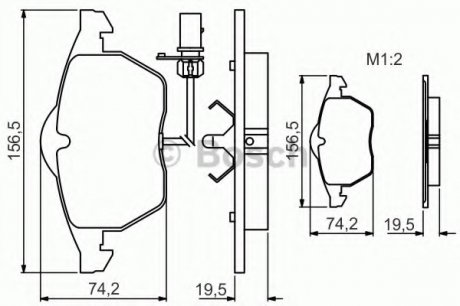 Гальмівні колодки дискові AUDI/VW A4/A6/S6/Passat \'\'F \'\'1.8-2.6 \'\'>>05 PR2 Bosch 0986495232 (фото 1)