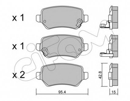 Гальмівні колодки Astra/Ceed/Combo/Zafira 94- Cifam 822-542-0 (фото 1)