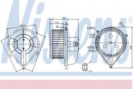 Вентилятор обігрівача FIAT DUCATO (94-)(вир-во) NISSENS 87128 (фото 1)