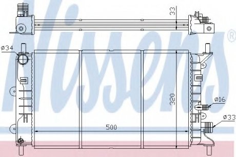 Радиатор охолодження ford (вир-во) NISSENS 621621 (фото 1)