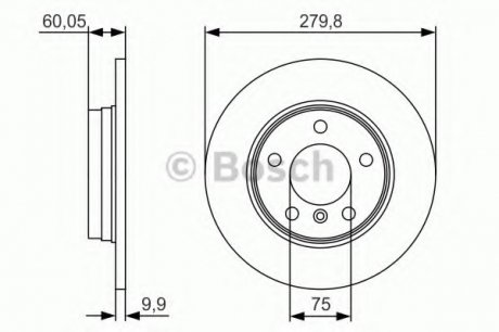 Тормозной диск задний BMW E36, 46 Bosch 0986479S34 (фото 1)