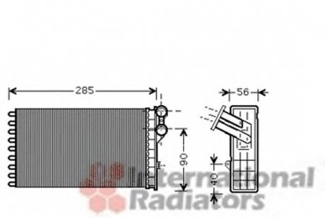 Радиатор опалювача c4/peug307 all 04-09 Van Wezel 09006239 (фото 1)