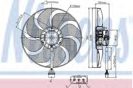 Вентилятор радіатора AUDI, SKODA, VW (вир-во) NISSENS 85690 (фото 1)