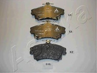 Колодки гальмівні дискові (вир-во) ASHIKA 50-05-516 (фото 1)
