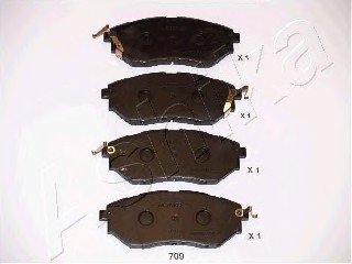 Колодки дискові гальмівні передні Subaru OUTBACK 09-; FORESTER 10-; TRIBECA (вир-во) ASHIKA 50-07-709 (фото 1)
