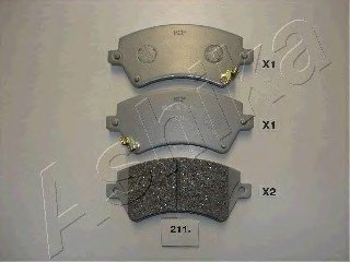 Колодки гальмівні передні дискові TOYOTA COROLLA (вир-во) ASHIKA 50-02-211 (фото 1)