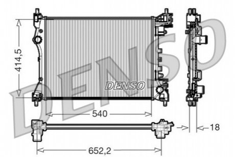 Радиатор, охлаждение двигателя Denso DRM01005 (фото 1)