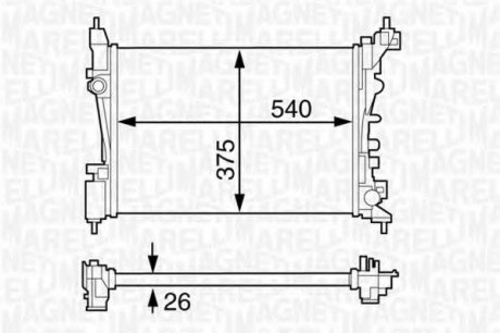Радиатор, охлаждение двигателя Magneti Marelli 350213130100 (фото 1)