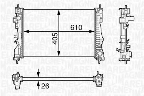 Радіатор, охлаждение двигателя Magneti Marelli 350213129700 (фото 1)