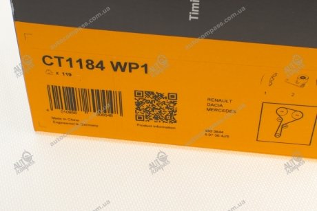 Ременной комплект ГРМ с помпой Contitech CT1184WP1