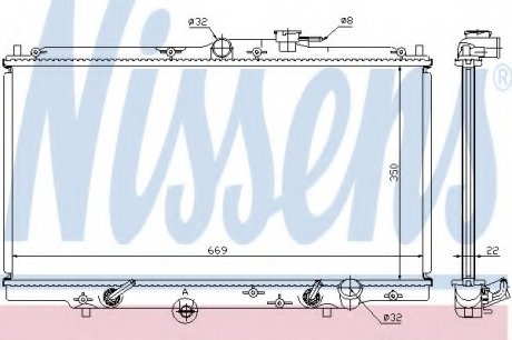 Радиатор охолодження honda (вир-во) NISSENS 633141 (фото 1)