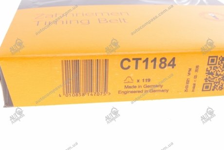 Пас ГРМ з довжиною кола понад 60см, але не більш як 150см Contitech CT1184