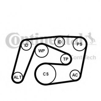 Комплект поликлинового ремня Contitech 6PK2260K1