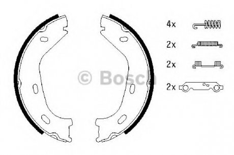 Гальмівні колодки, барабанні Bosch 0986487542 (фото 1)