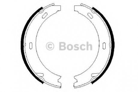 Гальмівні колодки барабан (ручник) MB 140/210 \'\'91-06 Bosch 0986487344 (фото 1)
