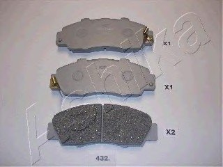 Колодки гальмівні дискові передні HONDA CIVIC (вир-во) ASHIKA 50-04-432 (фото 1)
