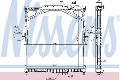 Радиатор системы охлаждения NISSENS 65467A (фото 1)