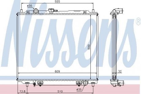 Радиатор системы охлаждения NISSENS 62853 (фото 1)