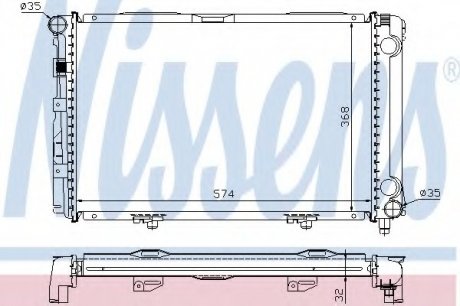 Радіатор MB 190 W 201(82-)2.0 D(+)[OE 201 500 08 03] NISSENS 62671A (фото 1)