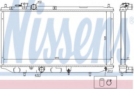 Радіатор DSU APPLAUSE(89-)1.6 16V(+)[OE 16400-87139] NISSENS 61734 (фото 1)