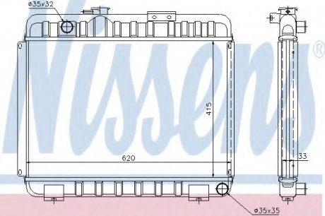 Радіатор MB 207 D(77-)2.4 D(+)[OE 601 500 06 03] NISSENS 62581 (фото 1)