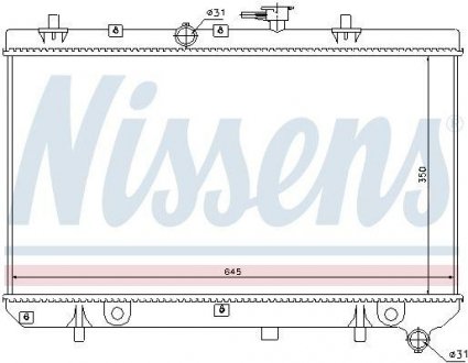 Радіатор охолодження KIA RIO I (00-) (вир-во) NISSENS 66665 (фото 1)