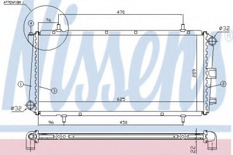 Радиатор системы охлаждения NISSENS 62785A (фото 1)