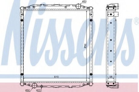 Радіатор системи охолодження NISSENS 62876A (фото 1)