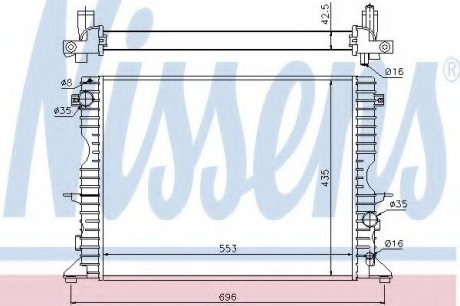 Радіатор LD ROV DEFENDER(98-)2.2 TD4(+)[OE PCC001020] NISSENS 64311A (фото 1)