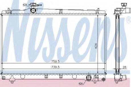 Радиатор системы охлаждения NISSENS 64670A (фото 1)