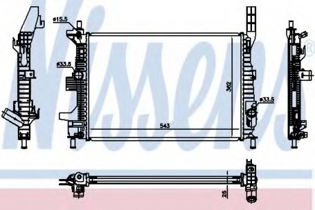 Радиатор системы охлаждения NISSENS 66860 (фото 1)